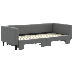 vidaXL Slaapbank met onderschuifbed 90x200 cm stof donkergrijs