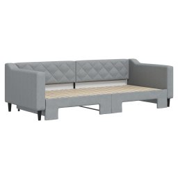 vidaXL Slaapbank met onderschuifbed 90x200 cm stof lichtgrijs