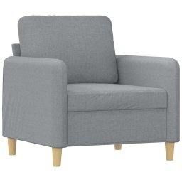 vidaXL 3-delige Loungeset met kussens stof lichtgrijs