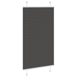 vidaXL Plissé rolgordijn 80x100 cm stofbreedte 79,4 cm polyester zwart