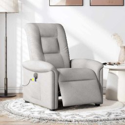 vidaXL Massagestoel elektrisch verstelbaar stof wolk grijs