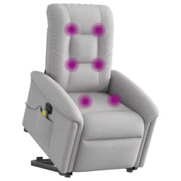 vidaXL Sta-op-massagestoel elektrisch verstelbaar stof wolk grijs