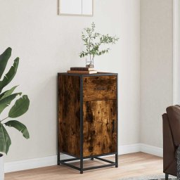 vidaXL Dressoir 35,5x35x76 cm bewerkt hout en metaal gerookt eiken