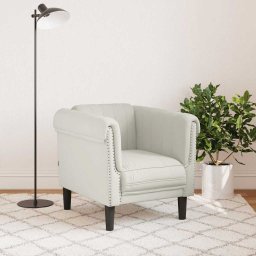 vidaXL Fauteuil fluweel crèmekleurig