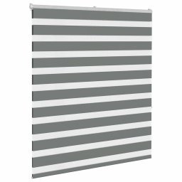 vidaXL Zebra rolgordijn 135x150 cm stofbreedte 130,9 cm donkergrijs