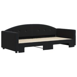 vidaXL Slaapbank met onderschuifbed 90x200 cm fluweel zwart