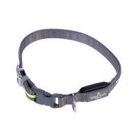 Nomad Tales Spirit USB LED Nylon Halsband Neon & Grijs M/L Hond
