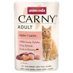 Economy pack: 24x85g Animonda Carny Pouch Kip & Zalm nat kattenvoer