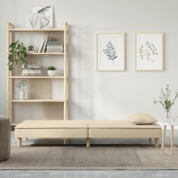 vidaXL Slaapbank stof crèmekleurig