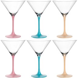 LEONARDO Cocktailglas BRERA, 230 ml, gekleurd assorti, cocktailkom, 6-delig set