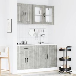 vidaXL 4-delige Keukenkastenset Lucca bewerkt hout betongrijs