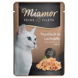 6x100g Fijne Filets Tonijn in Zalm gelei Miamor Kattenvoer