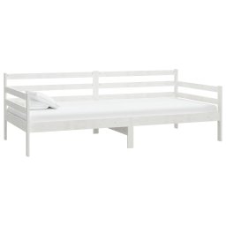 vidaXL Slaapbank met matras massief grenenhout wit 90x200 cm