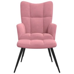 vidaXL Relaxstoel met voetenbank fluweel roze