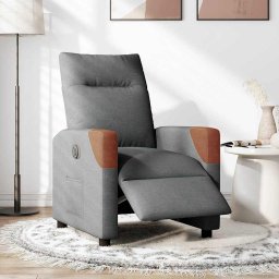 vidaXL Fauteuil elektrisch verstelbaar stof donkergrijs