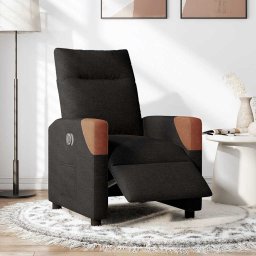 vidaXL Fauteuil verstelbaar elektrisch stof zwart