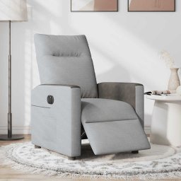 vidaXL Fauteuil elektrisch verstelbaar stof lichtgrijs