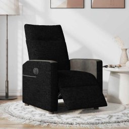 vidaXL Fauteuil verstelbaar elektrisch stof zwart