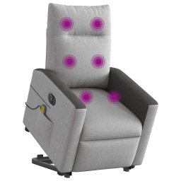 vidaXL Sta-op-massagestoel elektrisch verstelbaar stof wolk grijs