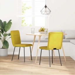 vidaXL Eetkamerstoelen 2 st fluweel geel