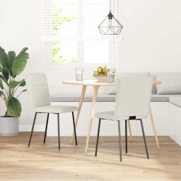 vidaXL Eetkamerstoelen 2 st fluweel crèmekleurig