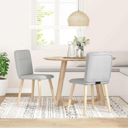 vidaXL Eetkamerstoelen 2 st stof wolk grijs
