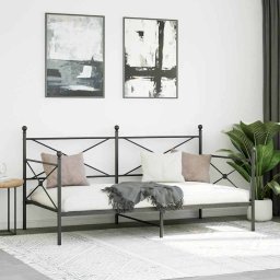 vidaXL Slaapbank zonder matras 100x200 cm staal zwart
