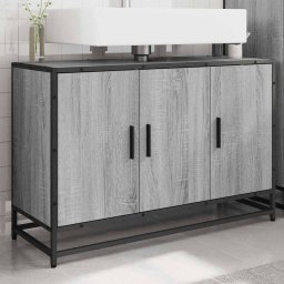 vidaXL Wastafelkast 90x33x60 cm bewerkt hout grijs sonoma eikenkleurig