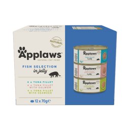 12x70g Adult Vis Selectie in Gelei Applaws Kattenvoer