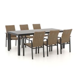 + 15% kassakorting | Manifesto Villongo/Menzano 220cm dining tuinset 7-delig stapelbaar - Laagste prijsgarantie!