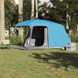vidaXL Kampeertent met verandakoepel 5-persoons waterdicht blauw