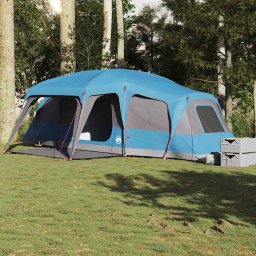 vidaXL Familietent met verandakoepel 9-persoons waterdicht blauw