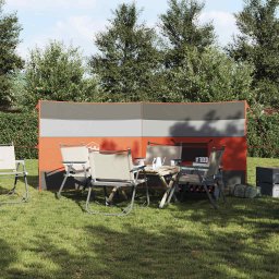 vidaXL Windscherm camping waterdicht 340x130 cm grijs en oranje