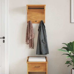 vidaXL Wandkapstok SANDNES 43x30x42 cm massief grenenhout