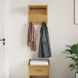 vidaXL Wandkapstok SANDNES 43x30x42 cm massief grenenhout