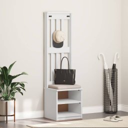 vidaXL Kapstok SANDNES wit 45x40x159,5 cm massief grenenhout