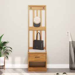 vidaXL Kapstok SANDNES 45x40x159,5 cm massief grenenhout