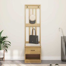 vidaXL Kapstok SANDNES 45x40x159,5 cm massief grenenhout