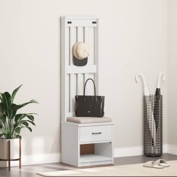 vidaXL Kapstok SANDNES wit 45x40x159,5 cm massief grenenhout
