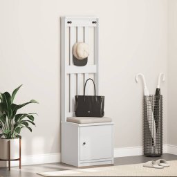 vidaXL Kapstok SANDNES wit 45x40x159,5 cm massief grenenhout