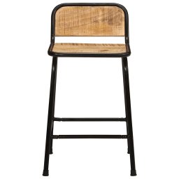 vidaXL Barkrukken 2 st 46x35,5x70 cm massief hout ruw mangohout