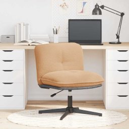 vidaXL Bureaustoel beige gekrulde wolachtige stof