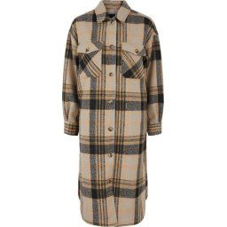 PIECES - Maat XS - PCFINOLA LONG OVERSHIRT Dames Jas