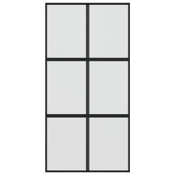 vidaXL Schuifdeur 102,5x205 cm gehard glas en aluminium zwart