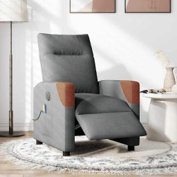 vidaXL Massagestoel elektrisch verstelbaar stof donkergrijs