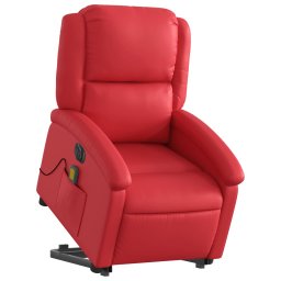 vidaXL Sta-op-massagestoel elektrisch kunstleer rood