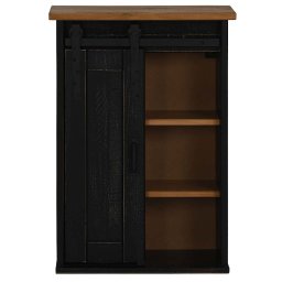 vidaXL Bovenkast HALDEN met schuifdeur 49x22,5x70 cm grenenhout zwart