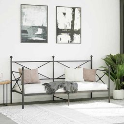 vidaXL Slaapbank zonder matras 90x200 cm staal zwart