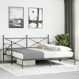 vidaXL Slaapbank onderschuifbed zonder matras 100x200 cm staal zwart