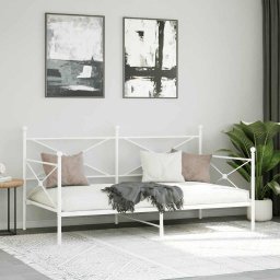 vidaXL Slaapbank zonder matras 100x200 cm staal wit